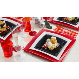 Assiette Plastique Réutilisable Plate Noir PP 180mm (25 Utés)