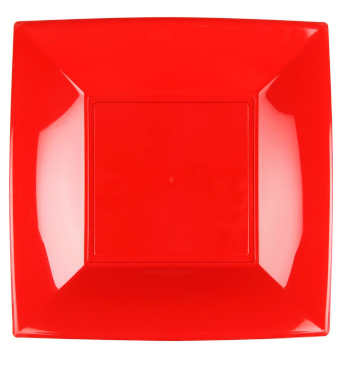 Assiette Plastique Réutilisable Plate Rouge PP 290mm (144 Utés)