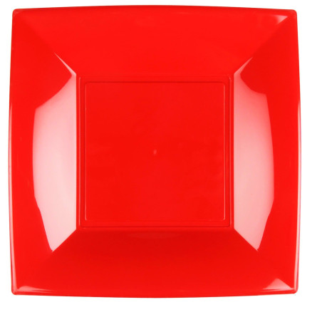 Assiette Dure Réutilisable Plate Rouge PP 29cm (144 Utés)