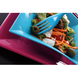 Assiette Plastique Réutilisable Creuse Turquoise PP 180mm (25 Utés)