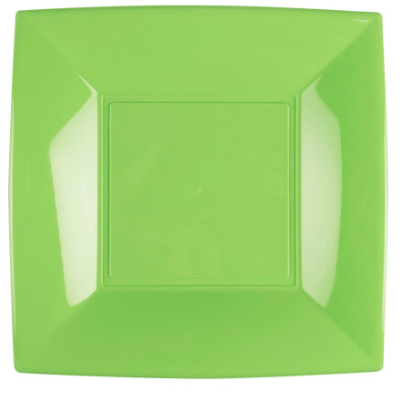 Assiette Dure Réutilisable Plate Vert citron PP 29cm (144 Utés)