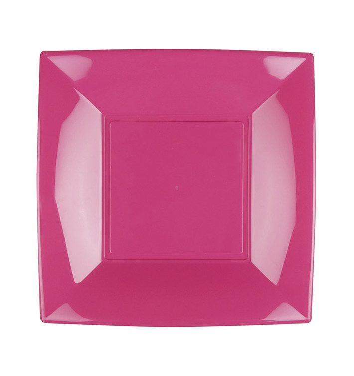 Assiette Plastique Réutilisable Plate Fuchsia PP 230mm (25 Utés)