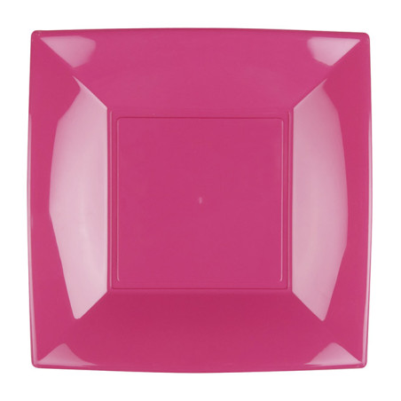 Assiette Dure Réutilisable Plate Fuchsia PP 23cm (25 Utés)