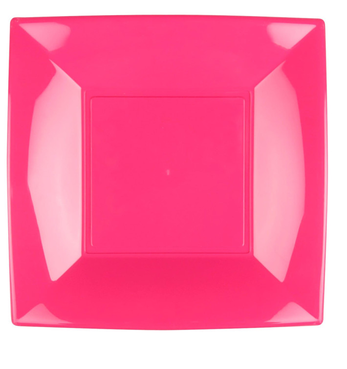 Assiette Plastique Réutilisable Plate Fuchsia PP 290mm (12 Utés)