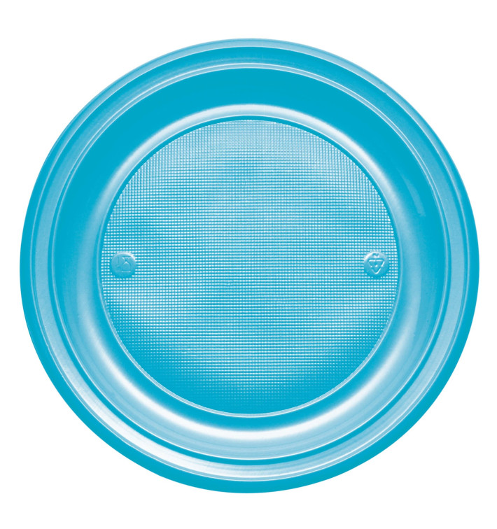 Assiette Plastique PS Plate Turquoise Ø220mm (780 Unités)