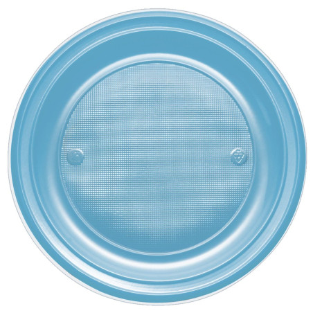 Assiette Plastique PS Creuse Turquoise Ø220mm (30 Unités)