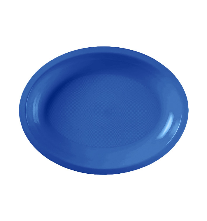 Plateau Ovale Bleu Mediterranée Round PP 305mm (25 Utés)