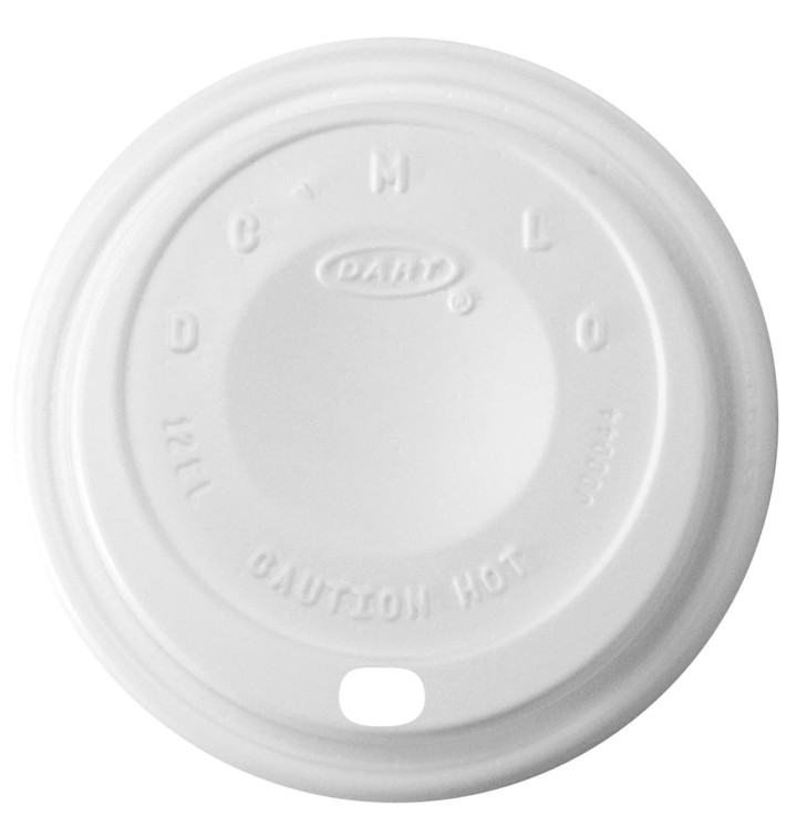 Couvercle plastique PS "Cappuccino" Blanc 14Oz/410 ml Ø8,9cm (100 Unités)