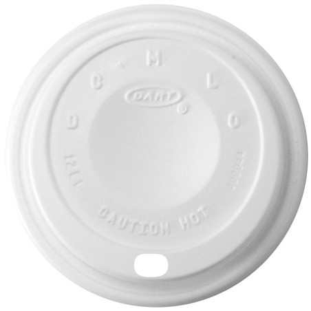 Couvercle plastique PS "Cappuccino" Blanc 14Oz/410 ml Ø8,9cm (100 Unités)