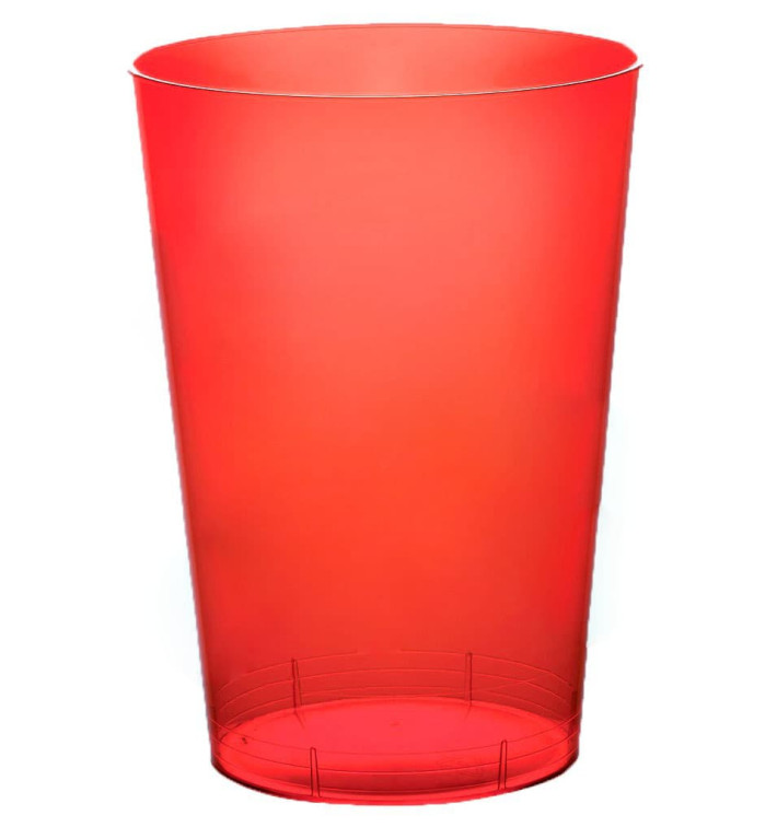 Verre Plastique Moon Rouge Transp. PS 230ml (50 Unités)