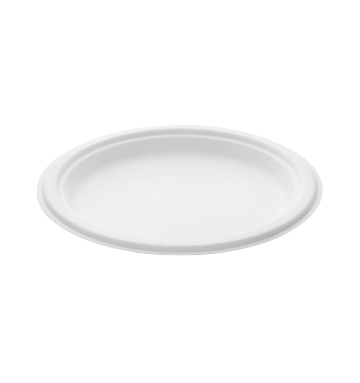 Assiette Bio en Canne à Sucre Blanc Ø230mm (500 Unités)