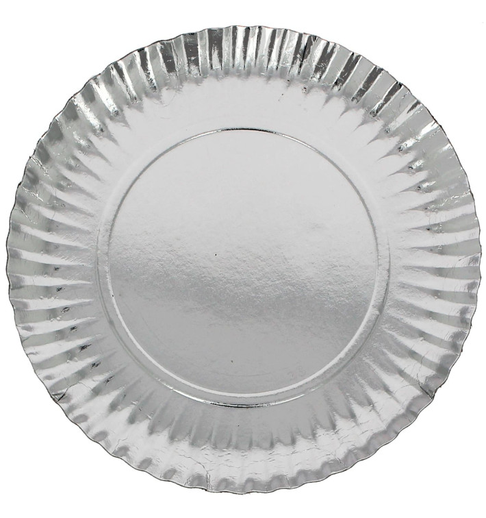 Assiette en Carton Ronde Argenté 230 mm (100 Unités)