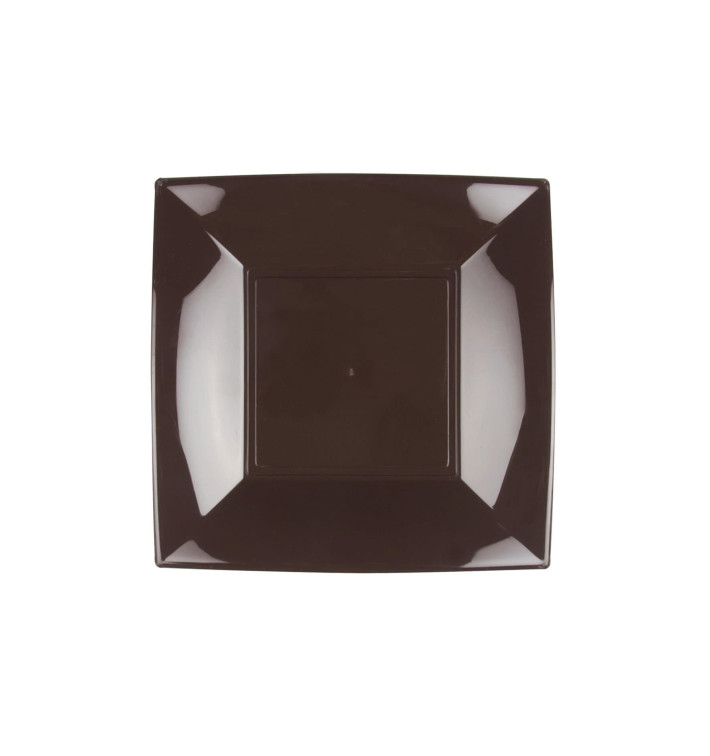 Assiette Plastique Réutilisable Plate Marron PP 180mm (25 Utés)