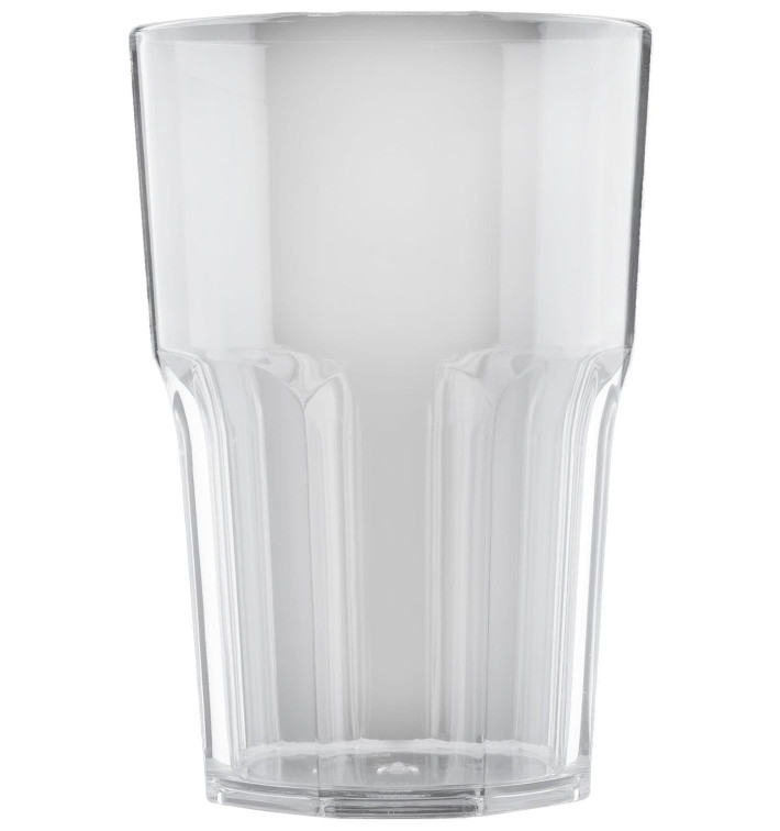 Plastic glas SAN Herbruikbaar "Graniten" transparant 400 ml (75 stuks)