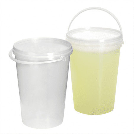 Plastic emmer met handvat transparant 1000ml (10 stuks)