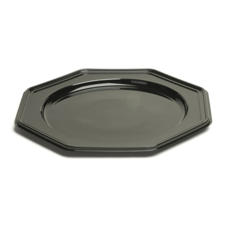 Dessous d'assiette Plastique Octogonal Noir 30 cm (50 Utés)