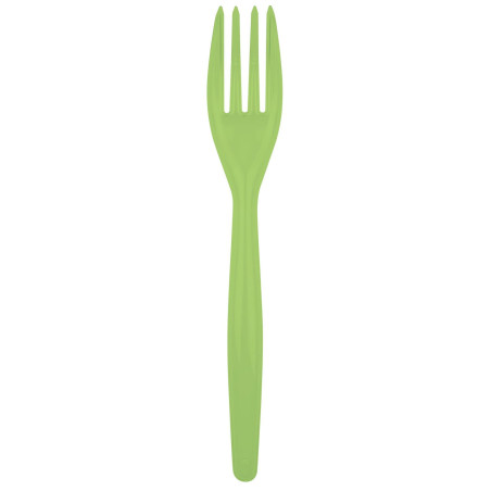 Fourchette Plastique Easy PS Vert citron 180mm (20 Unités)