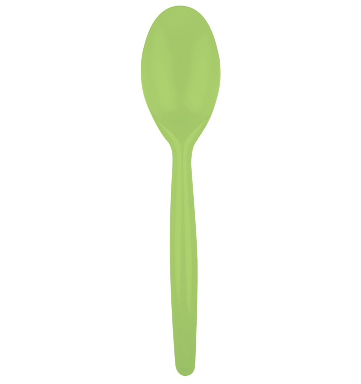 Cuillère Plastique Easy PS Vert citron 185mm (20 Unités)