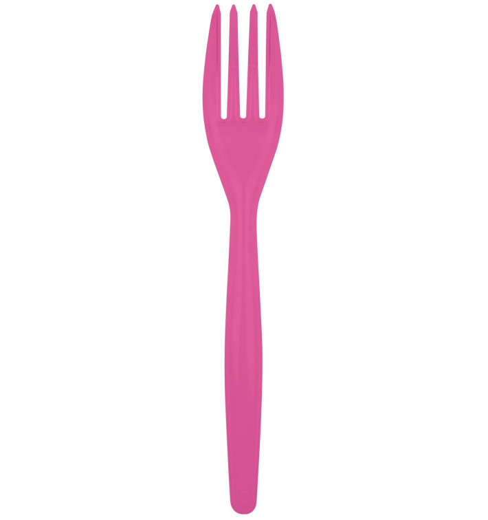 Fourchette Plastique Easy PS Fuchsia 180mm (20 Unités)