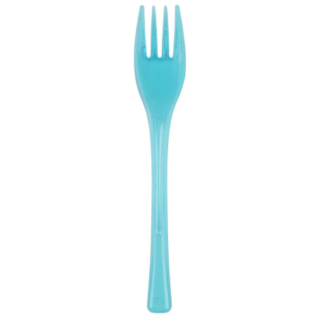 Fourchette Plastique  Fly Turquoise Transp. 140mm (50 Utés)