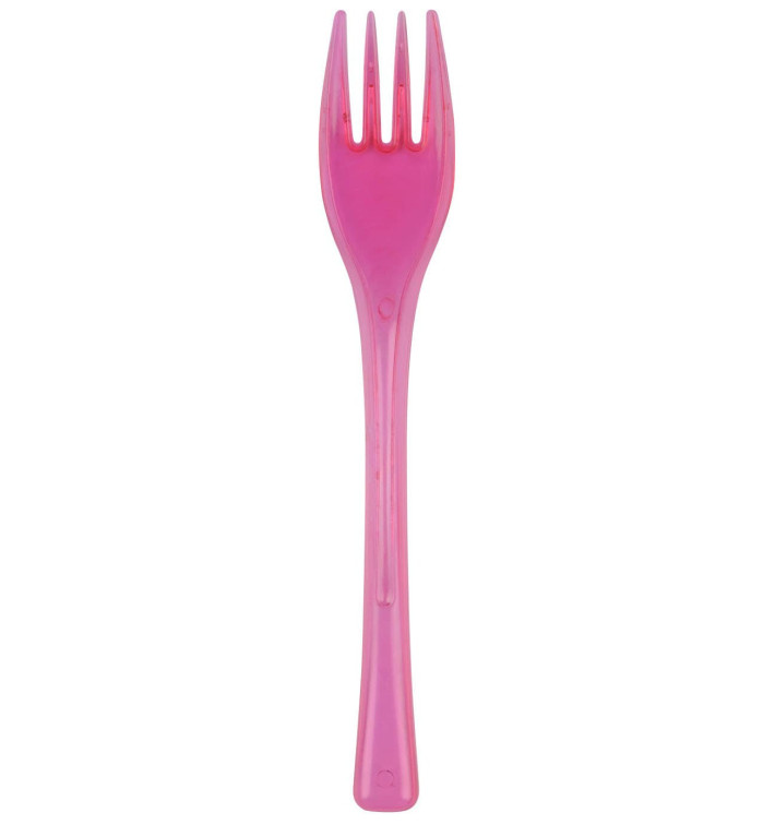 Fourchette Plastique Fly Fuchsia Transp. 140mm (50 Unités)