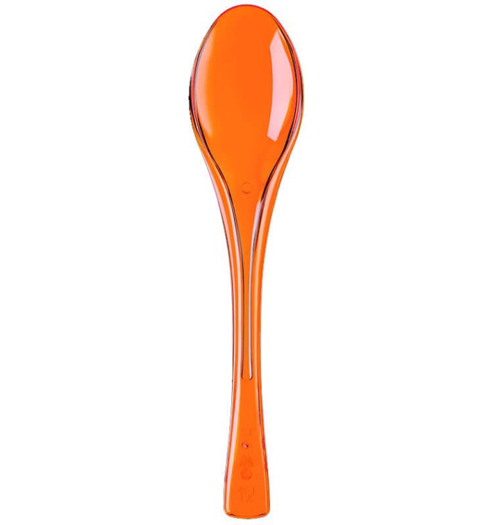 Cuillère Plastique Fly orange transp. 145mm (50 Utés)