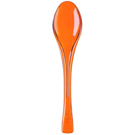 Cuillère Plastique Fly orange transp. 145mm (50 Utés)