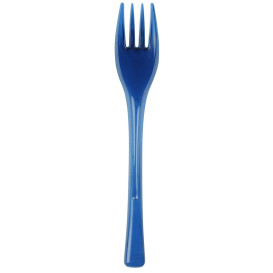 Plastic PS vork "Flen" blauw transparant 14cm (50 stuks) 