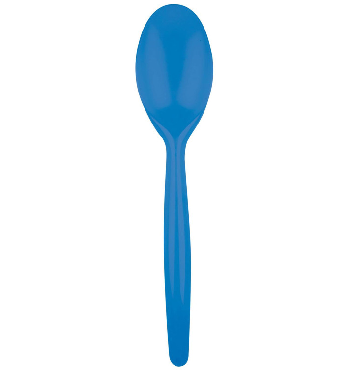 Plastic lepel  PS "Easy" blauw transparant 18,5 cm (20 stuks) 