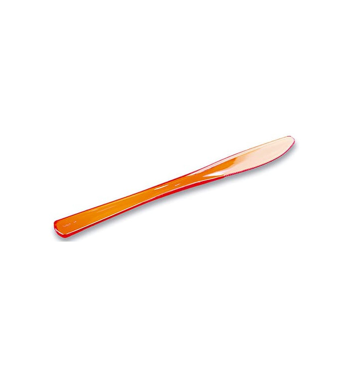 Plastic mes Premium oranje 20cm (10 stuks) 