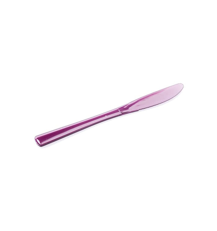 Couteau Plastique Premium Aubergine 200mm (10 Unités)