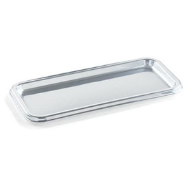 Plastic schotel Rechthoekige vorm zilver 35X16 cm (50 stuks)