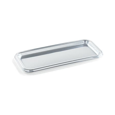 Plastic schotel Rechthoekige vorm zilver 35X16 cm (50 stuks)