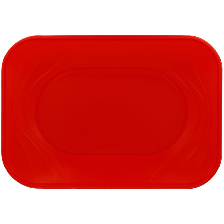 Plastic dienblad microgolfbaar "X-Table" rood 33x23cm (60 stuks)