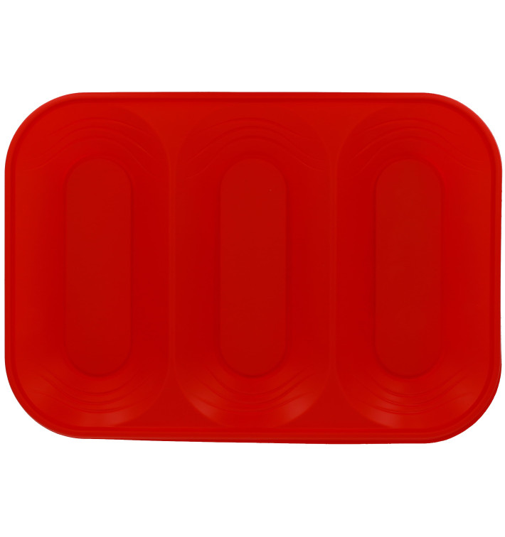 Plastic dienblad microgolfbaar "X-Table" 3C rood 33x23cm (2 stuks) 