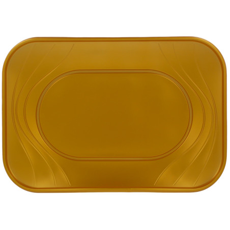 Plateau Plastique PP "X-Table" Or 33x23cm (2 Unités)