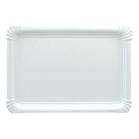 Plat rectangulaire en Carton Blanc 22x28 cm (100 Utés)