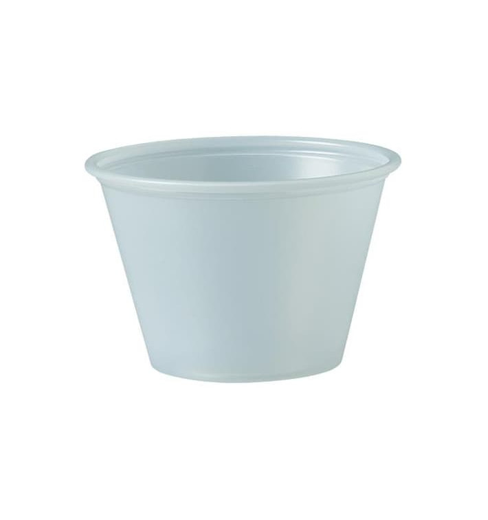 Pot à Sauce Plastique PS Trans. 75ml Ø6,6cm (250 Utés)