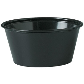 Pot à Sauce Plastique PS Noir 100ml Ø7,3cm (250 Utés)