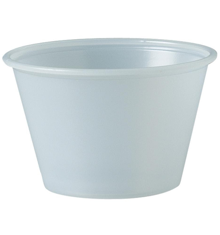 Pot à Sauce Plastique PS Trans. 120ml Ø7,3cm (250 Utés)