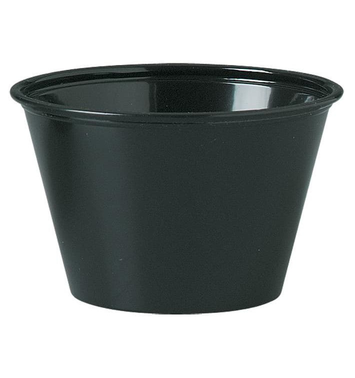 Pot à Sauce Plastique PS Noir 120ml Ø7,3cm (250 Utés)