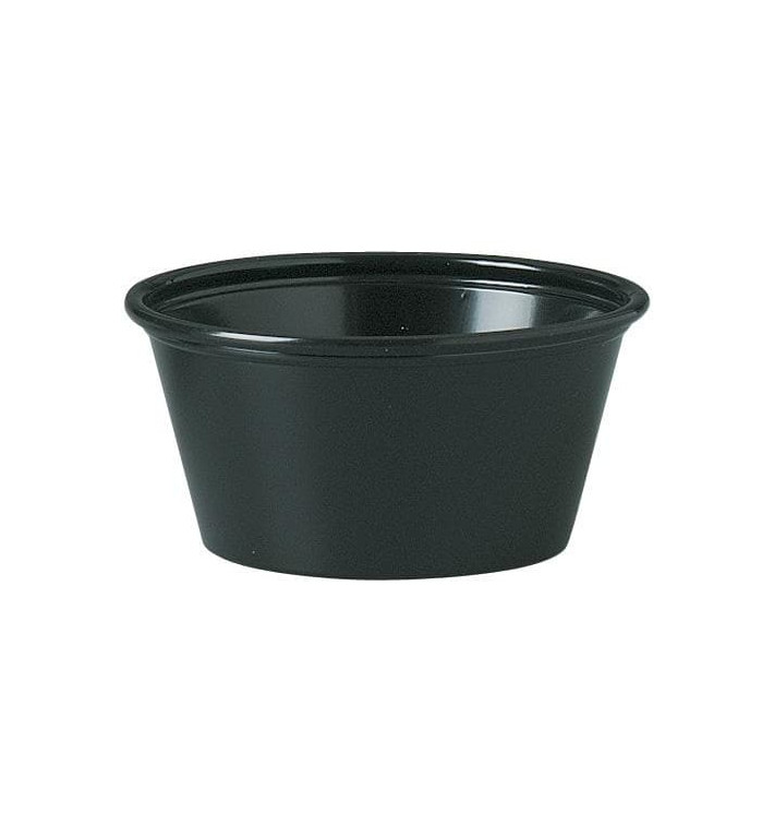 Pot à Sauce Plastique PS Noir 60ml Ø6,6cm (250 Utés)