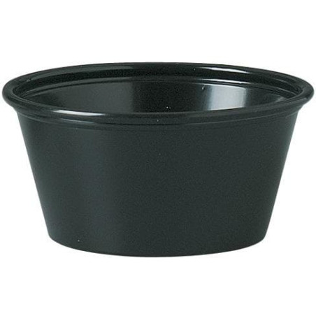 Pot à Sauce Plastique PS Noir 60ml Ø6,6cm (2500 Utés)