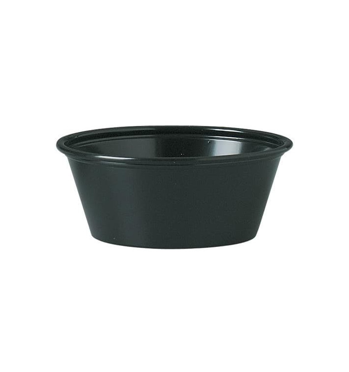 Pot à Sauce Plastique PS Noir 44ml Ø6,6cm (250 Utés)