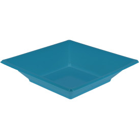 Assiette Plastique Creuse Carrée Turquoise170mm (750 Unités)