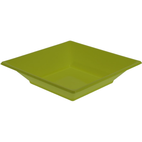 Assiette Plastique Creuse Carrée Pistache 17cm (750 Utés)