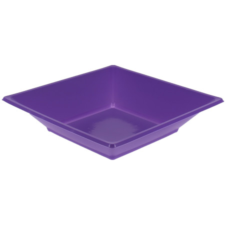 Assiette Plastique Creuse Carrée Lilas 17cm (5 Utés)