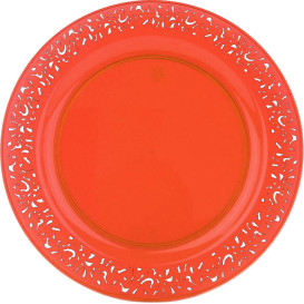 Assiette Plastique Ronde "Lace" Orange Ø19cm (88 Utés)