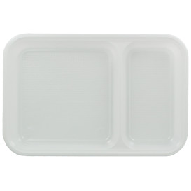 Plastic Compartment dienblad wit 2C 27x18cm (50 stuks) 