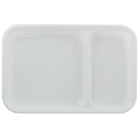 Plastic Compartment dienblad wit 2C 27x18cm (50 stuks) 